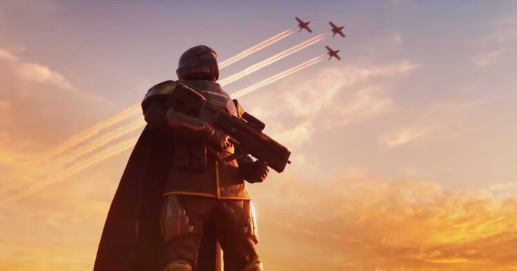 rewrite this title to be trendy and engaging Wahey, Helldivers 2 players have seen off the squids and saved Super Earth (for now), cue an over 500 comment-long train of salutes that's still growing